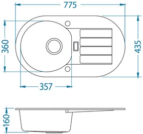 ALVEUS CZ NIAGARA 40 G-11 bílá (780x435mm)+ pop- up sifon F