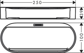 Hansgrohe WallStoris, odkladacia polička, čierna matná, HAN-27913670
