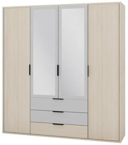 Šatní skříň Ryga 02 187 cm dub Riva/šedá