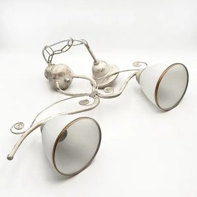 Luster na reťazi RETRO 2xE27/60W/230V zlatá/patina