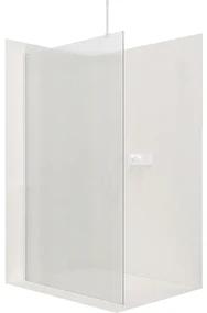 CERANO - Sprchová zástena Walk-in Onyx Top L/P - guľatá vzpera - biela matná, ryhované sklo - 100x200 cm, CER-CER-8050BD1557
