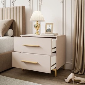 NOČNÝ STOLÍK MARION KAŠMÍR ÚCHYTKY NOŽIČKY PVC ZLATÉ