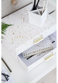 Zásuvkový box s 2 zásuvkami v zlato-bielej farbe Bigso Box of Sweden Birger