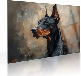 Sklenený obraz - Portrét Dobermana (70x50 cm)
