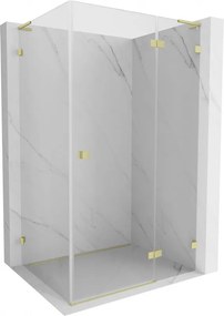 Mexen Lunar L, 1-krídlový sprchový kút, pravý, 85 x 80 cm, 8mm číre sklo, zlatý matný profil, 834L-085-080-55-00-P