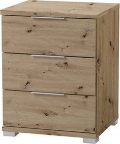 Nočný stolík s 3 zásuvkami Smilla, výška 61 cm, dub artisan