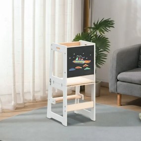 Učiaca veža 3v1 Mooby 35 naturálna / biela