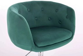 LuxuryForm DESIGN Barová stolička MONTANA VELUR na striebornom tanieri - zelená