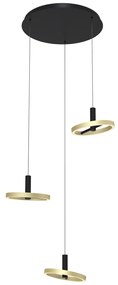 Wofi 5016-304 - LED Stmievateľný luster na lanku BREST LED/26W/230V čierna/zlatá