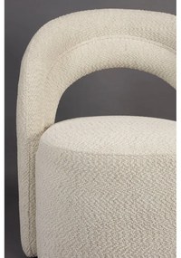 Krémové otočné kreslo z textílie buklé Seina – Dutchbone