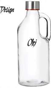 Orion 2. akosť - Sklenená fľaša na mlieko/ olej / aviváž, s držadlom a uzáverom na závit, 1,15l