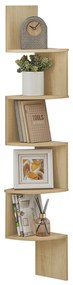 Nástenná rohová polica ESTANTE, 5 políc v dekore dub artisan, 126x20cm