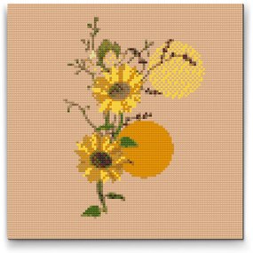 Gario Diamantové maľovanie Boho slnečnice Rozmery: 50 x 50 cm, Rámovanie: S vnútorným rámom, Diamanty: Štvorcové