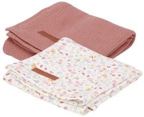 Plienky 70x70cm Kvety a motýle Pink 2ks