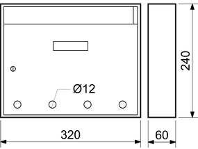 Poštová schránka BK 24, s otvormi, antracit