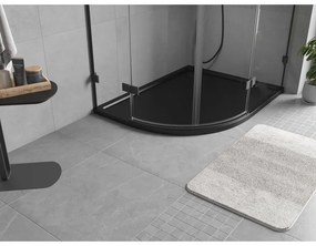 Mexen Flow, asymetrická štvrťkruhová sprchová vanička slim, pravá 100 x 90 cm, čierna matná, 46Q709010R