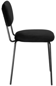Jedálenská stolička LOUIS zamatová, čierna