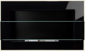 Závesný biokrb na stenu EOS ČIERNY LESK SO SKLOM 65x40x12