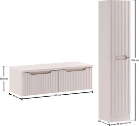 Kúpeľňová zostava Nova Cashmere I so skrinkami a doskou 100 cm kašmírová