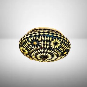 Stropné orientálne svietidlo mozaiková lampa Melon B&W Ø25