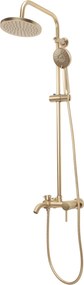 Rea Luis, sprchová súprava s vaňovou batériou, zlatá matná, REA-P7051