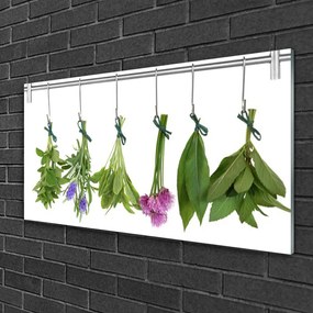 Skleneny obraz Sušené byliny listy kvety 100x50 cm