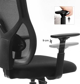 Ergonomická kancelárska stolička, otočná stolička, čierna