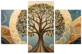 Obraz – Strom života a špirály (90x60 cm)