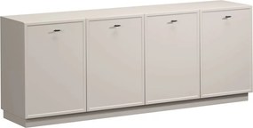 Komoda Lorini 200 cm štvordverová - kašmír / čierne úchytky T-bar