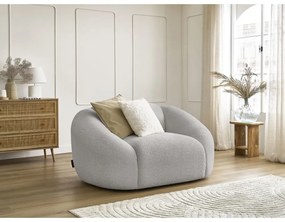 Svetlosivé kreslo z textílie bouclé Tina – Bobochic Paris