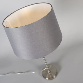 Stolná lampa z ocele s šedým tienidlom 35 cm nastaviteľná - Parte