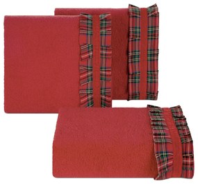 VIANOČNÝ FROTÉ UTERÁK SANTA1 SADA 3KS 70X140 CM ČERVENÁ