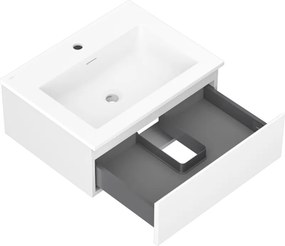 Mexen Orio, kúpeľňová skrinka 60 cm s umývadlom Otis, 1 zásuvka, biela matná, 91A10-06023-1-BF01-W18M01