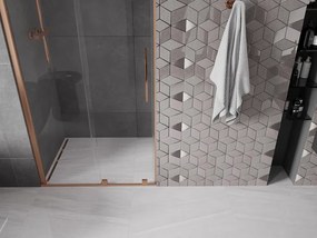 Mexen Velar, posuvné dvere do otvoru 110x200 cm, 8mm číre sklo, medená matná, 871-110-000-01-65