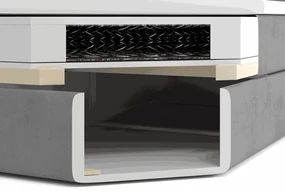 Wilsondo Čalúnená boxspring manželská posteľ s matracom Guliette - béžová Rozmer: 160x200