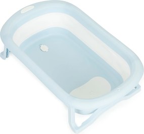 Skladacia silikónová detská vaňa ECOTOYS 0-12 mesiacov s odtokom a indikátorom, šedá
