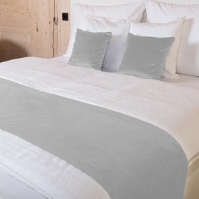 Biante Zamatový prehoz/behúň na posteľ Velvet Prémium SVP-027 Svetlo sivý 60x300 cm