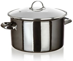 Banquet Hrniec smaltovaný METALLIC Black 26 cm, 6 l, s pokrievkou, 26 cm