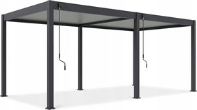 Záhradná pergola na terasu z hliníka do záhrady Elegance 3x6 Gutroof antracitová