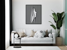 drevko Minimalistický obraz z dreva Tvár ženy Rozmer obrazu: 41 x 32,5 cm, Farba dekorácie: Čierna