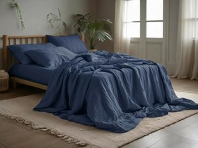 Mušelínové obliečky MUSSARI tmavomodré Rozmer obliečky: 2 ks 70 x 90 cm | 200 x 220 cm