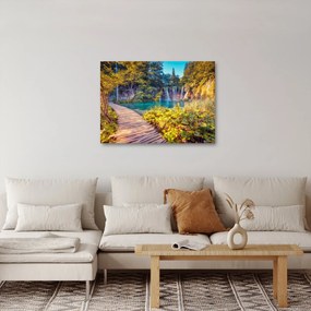 Obraz - Plitvické jazerá, Chorvátsko (70x50 cm)