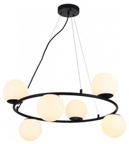 Redo 01-3158 - Luster na lanku BOWLING 6xE14/28W/230V čierna