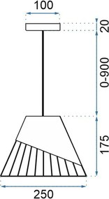 Toolight - závesná stropná zrkadlová lampa E27 60W APP228-1CP, čierna-biela, OSW-00888