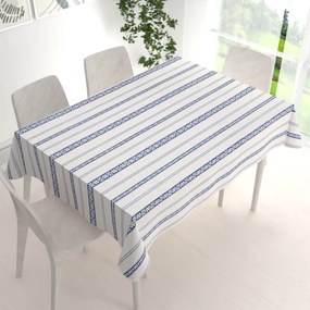 Biante Bavlnený obdĺžnikový obrus Sandra SA-590 Modrý ľudový vzor na bielom 50x100 cm