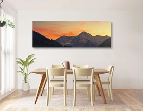 Obraz západ slnka na horách Varianta: 120x40