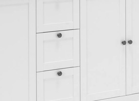 Široká úložná komoda Bergen, biela/dub artisan