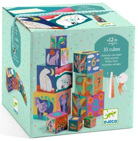 Skladacie kocky pyramída - divoké zvieratá