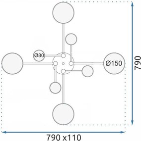 Toolight Toolight, LED stropné svietidlo s diaľkovým ovládaním APP528-8C, šedá, OSW-08470