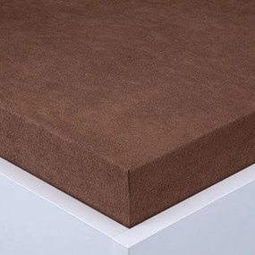Napínacia plachta na posteľ froté EXCLUSIVE tmavo hnedá 90 x 200 cm